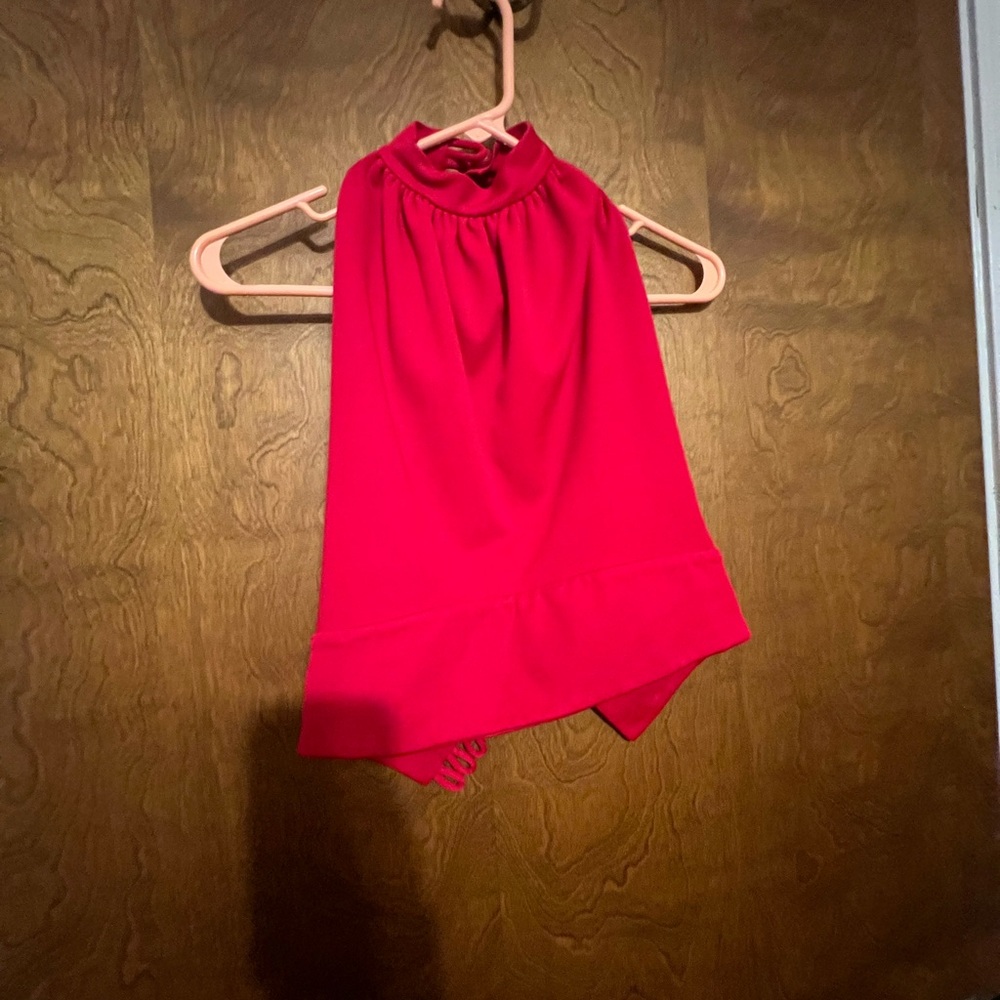 Red Sleeveless Crop Top